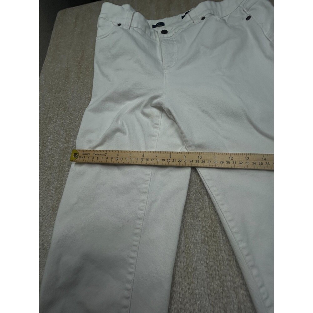 Talbots Ankle Pants Womens 12 White 5 Pocket Stretch Tapered Leg - Picture 5 of 13
